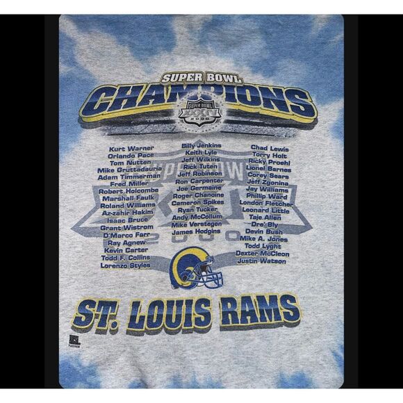Vintage 2000 St. Louis Rams Super Bowl Champs Tie-Dye Sweater - Picture 4 of 5